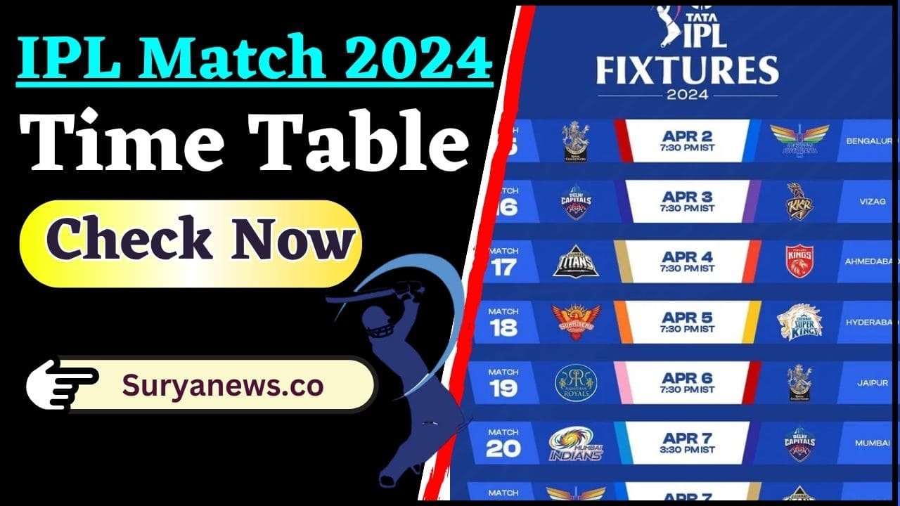 IPL Match Time Table